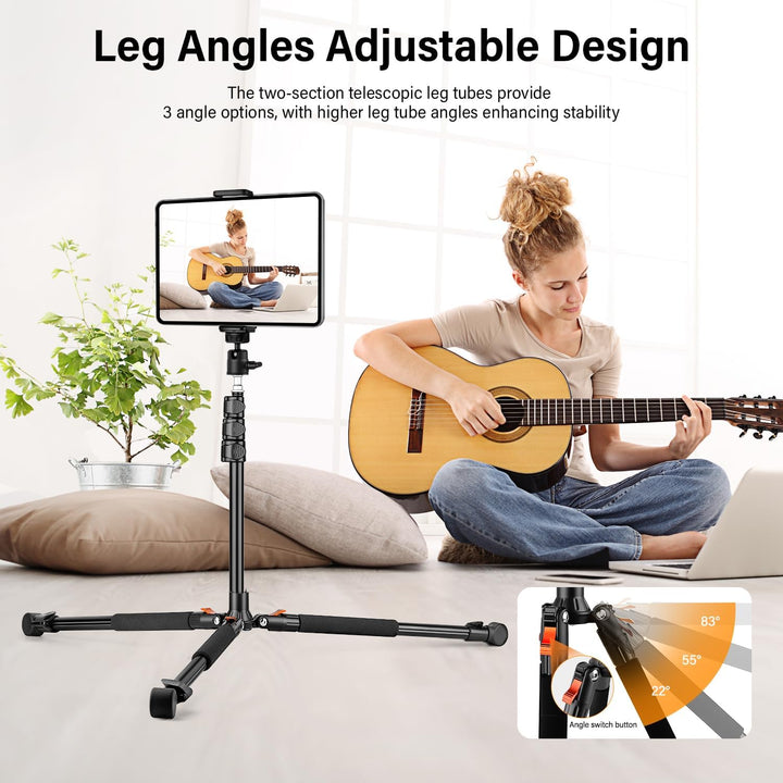 200cm Kamera Stativ, Leichtes Camera Tripod mit 360°Drehkugelkopf, Tragbar Fotografie Lichtstativ, A