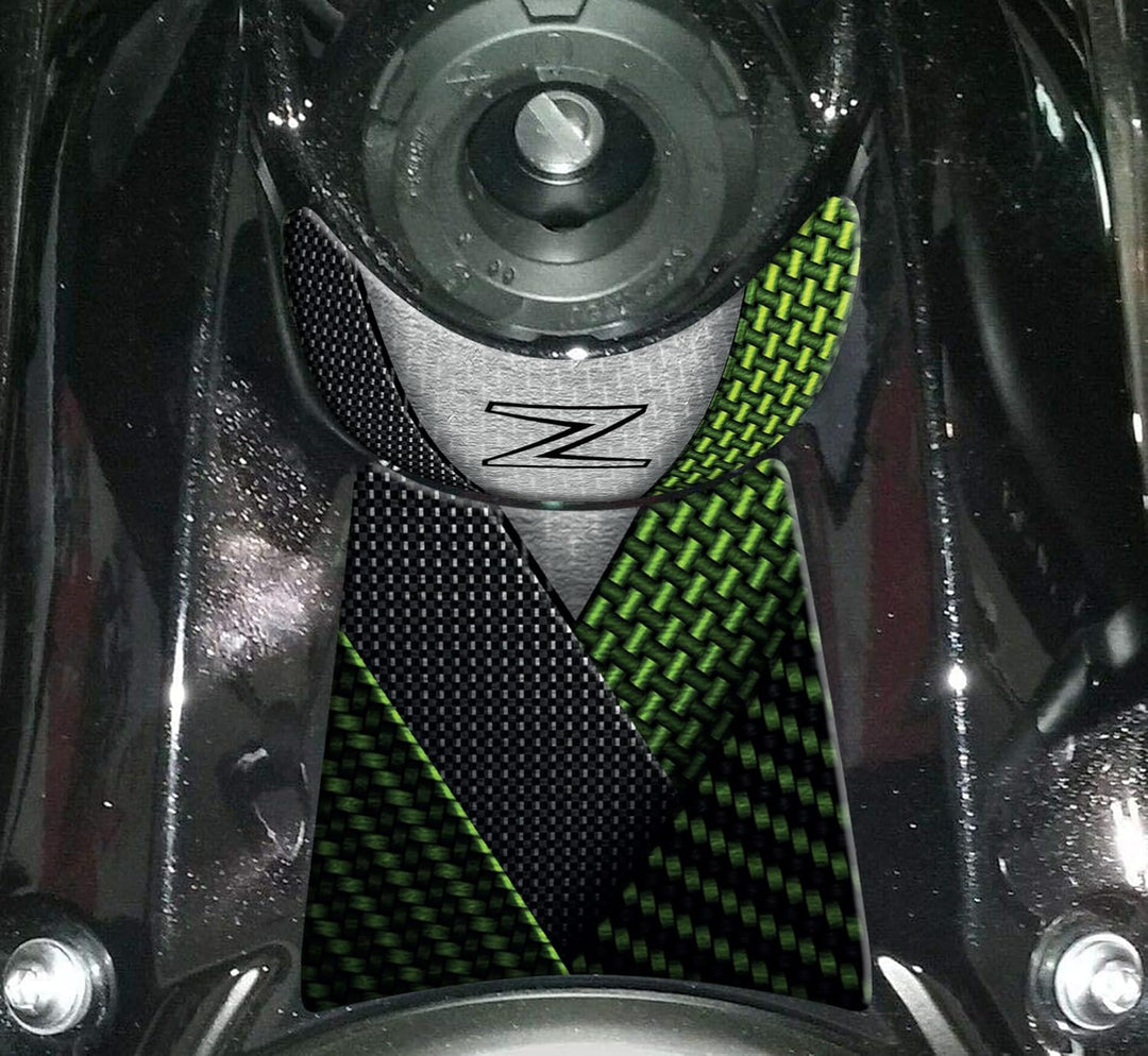 Paraserbatoio Kunstharz-Aufkleber, 3D-Effekt, kompatibel mit Kawasaki Z650 (Pearl Blizzard White - M