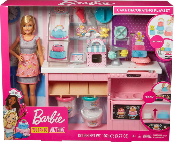 Barbie GFP59 - Tortenbäckerei-Spielset mit Blonder Puppe, Kücheninsel mit Ofen, Knete und Spielzeug
