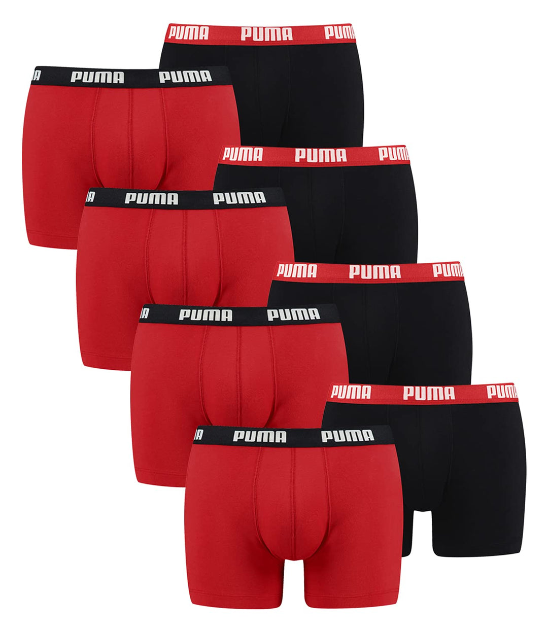 PUMA Herren Boxershorts Unterhosen 100004386 8er Pack, Wäschegrösse:L, Artikel:-786 red/Black