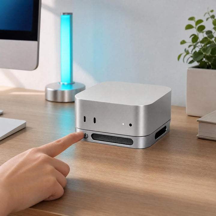 Aluminium Ständer für Mac mini M4/M4 Pro, Mac mini M4 Ständer, Rutschfestem &amp; Stabilem Stand, Belüft