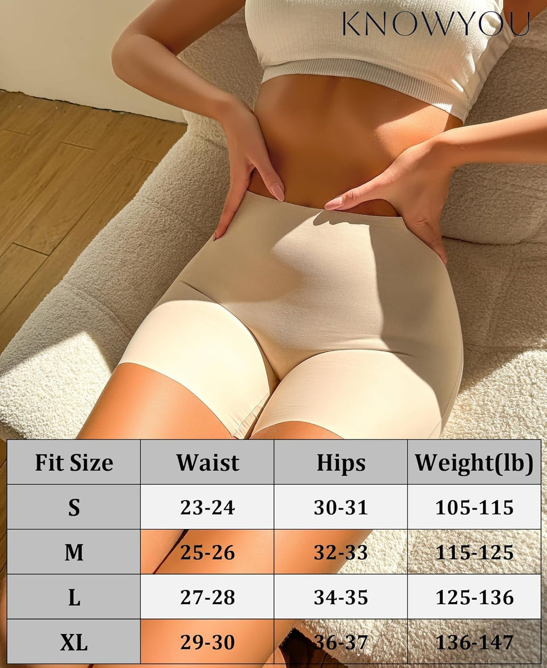 FINETOO 4er Pack Seamless Boxershort Damen High Waist Radlerhose Unterwäsche Weich Nahtlose Panties
