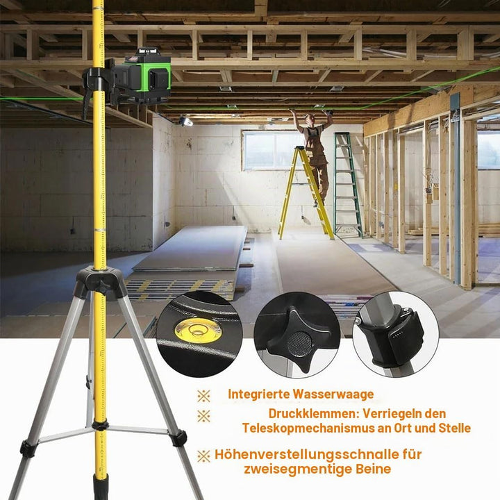 Stativ Für Laser,Nivellier-Dreibein,1/4“-20 5/8”-11 Gewinde,Höhenverstellbar 700-3600 Mm,Integrierte