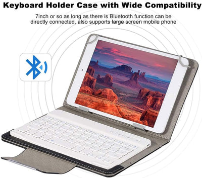 7 Zoll Bluetooth Tastatur und Abdeckungsset, PU Leder 7'' Ultradünne Bluetooth Tastatur Schutzhülle