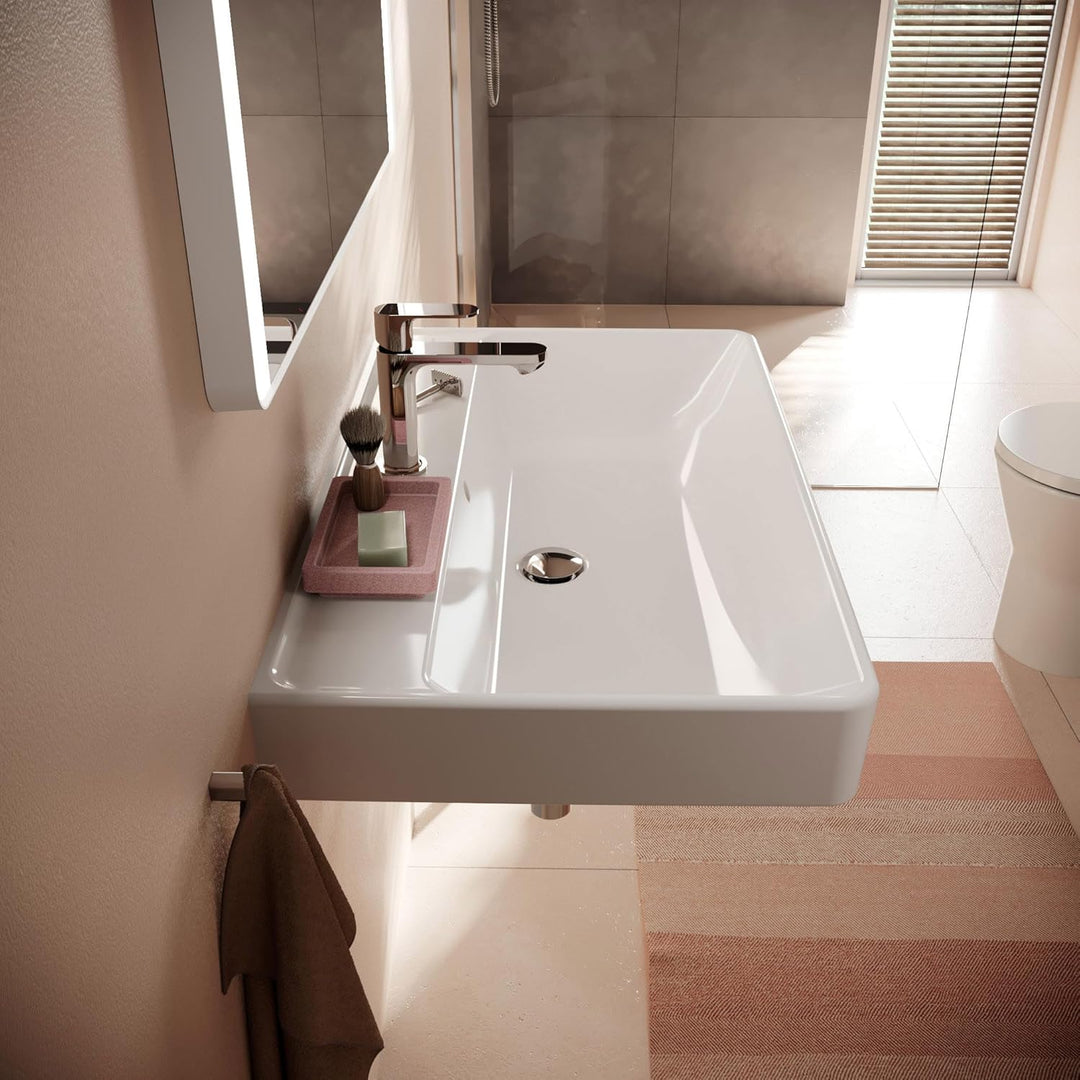 hansgrohe Ablaufgarnitur Push-Open für Waschbecken und Bidet mit Überlauf, Chrom, Chrom
