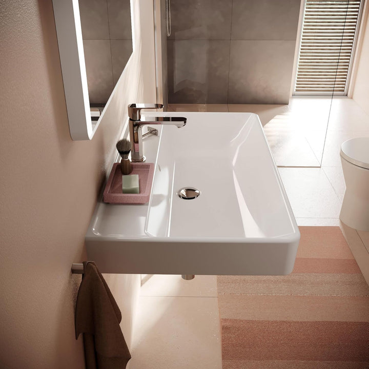 hansgrohe Ablaufgarnitur Push-Open für Waschbecken und Bidet mit Überlauf, Chrom, Chrom