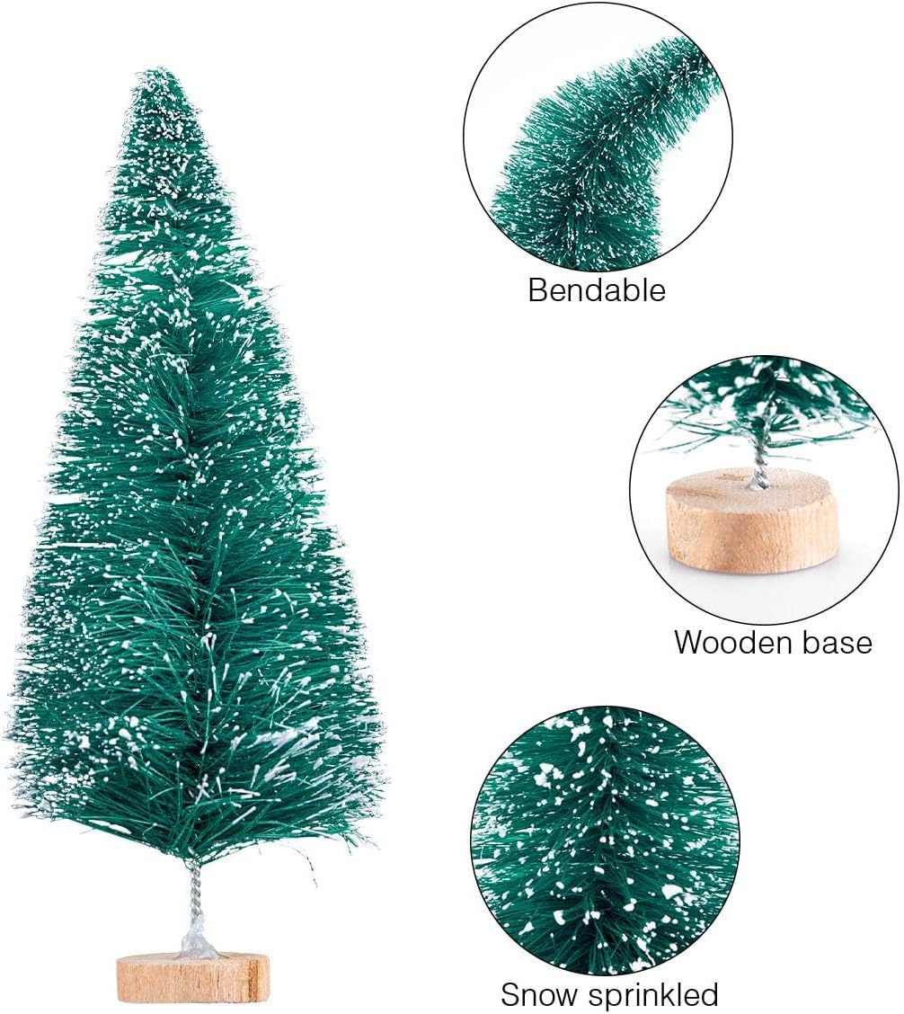 MELLIEX 60 Stück Miniatur Weihnachtsbaum Künstlicher Mini Modell Weihnachtsbaum Kunststoff Winter Or