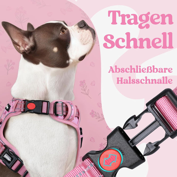 rabbitgoo Hundegeschirr Grosse Hunde, Verstellbare Geschirr Hund ohne Zug & Würgen, Anti Zug Hundege