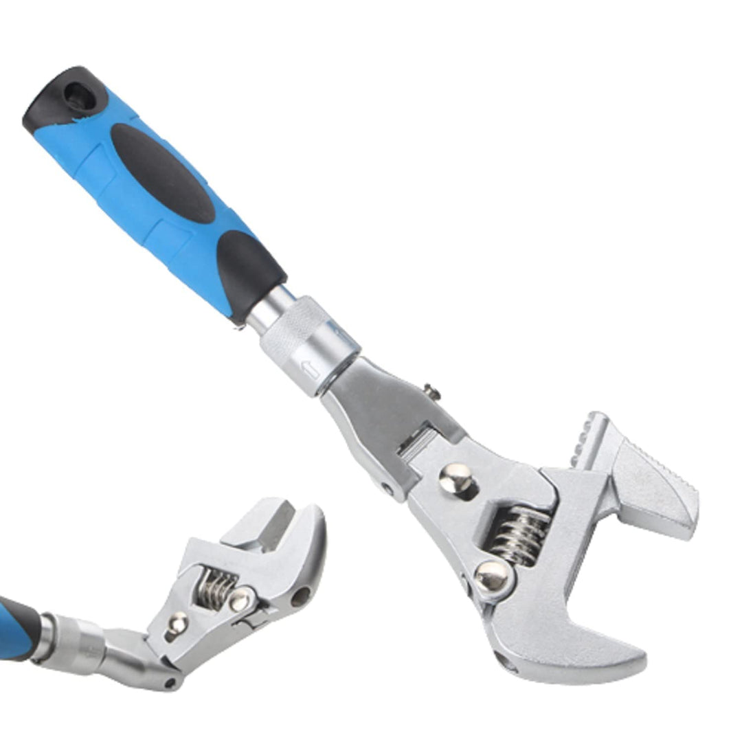 YWHWXB Flexhead Ratcheting Adjustable Wrench,10’’ to 12’’ Retractable Extension Shank Ratchet Wrench