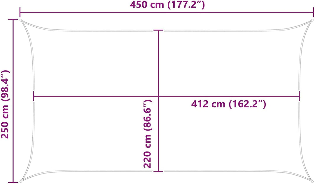 vidaXL Sonnensegel Blau und Weiss 4,5 x 2,5 m 100% Polyester Oxford, Outdoor Schatten, UV-beständig,