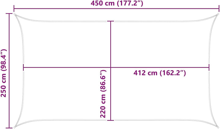 vidaXL Sonnensegel Blau und Weiss 4,5 x 2,5 m 100% Polyester Oxford, Outdoor Schatten, UV-beständig,