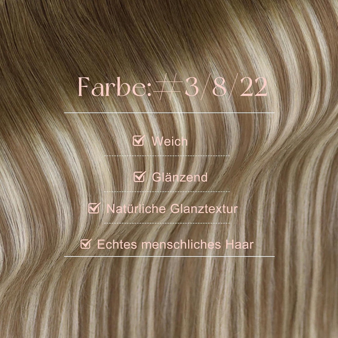 Easyouth Tape in Extensions Echthaar Braun Tape in Haarverlangerung Remy Tape Extension Echthaar Bal