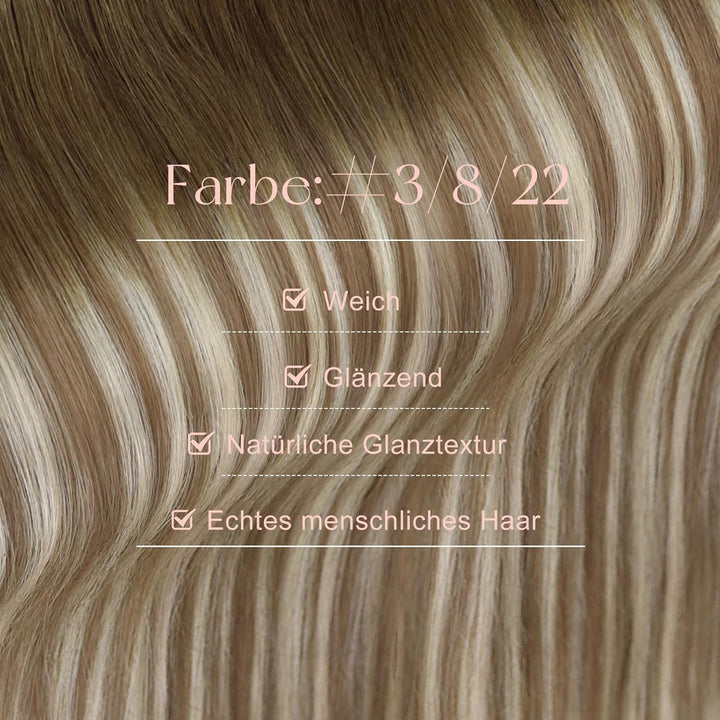 Easyouth Tape in Extensions Echthaar Braun Tape in Haarverlangerung Remy Tape Extension Echthaar Bal