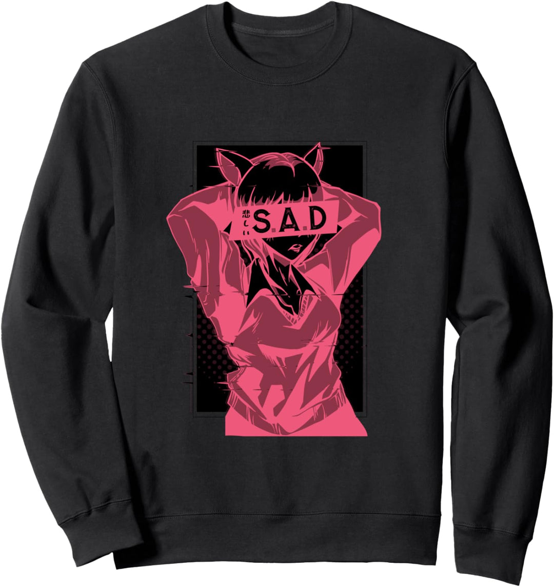 Japanese Aesthetic Vaporwave Anime Waifu Sad Girl Sweatshirt