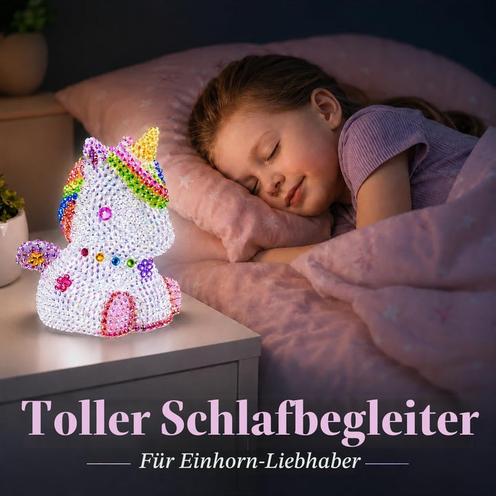 HappyGoLucky DIY Einhorn Nachtlicht Bastelset für Kinder – Einhorn Geschenke für Mädchen, Kinder Spi