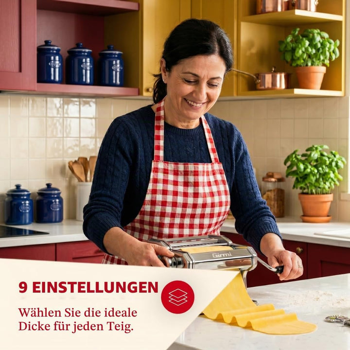 Girmi IM90 Nudelmaschine, 9 Einstellungen, Aluminiumrollen 15 cm,