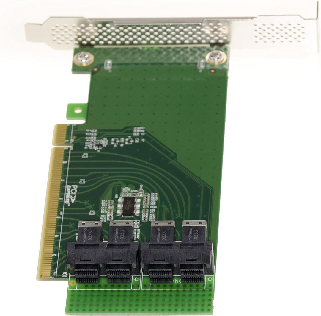 KALEA-INFORMATIQUE PCI Express 16x Riser-Karte für 4 U.2 NVMe SSDs oder 4 PCIe x4 Ports mit SFF-8643