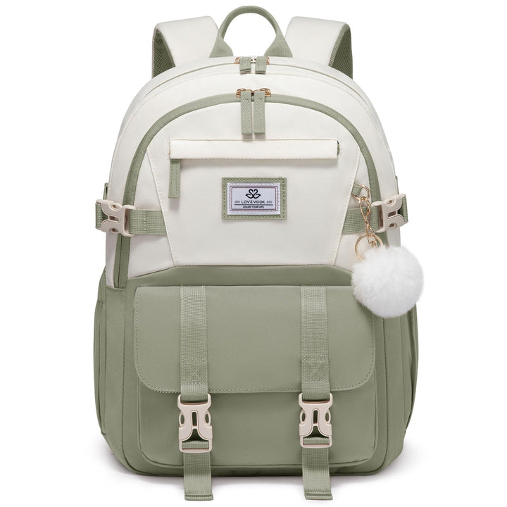 LOVEVOOK Schulrucksack Teenager Mädchen 10-18 Jahre, Rucksack Damen mit Grossem Flaschenfach, Multi-