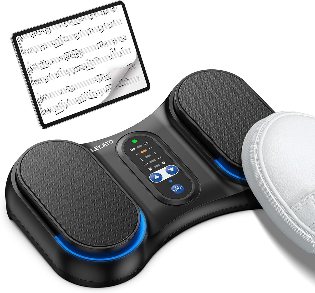 LEKATO Bluetooth Page Turning Pedal, Wireless Page Turner, Wiederaufladbarer Fussschalter für Telefo