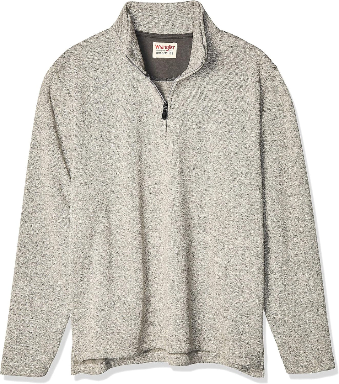 Wrangler Authentics Men’s Sweater Fleece Quarter-Zip M Hellgrau, M Hellgrau