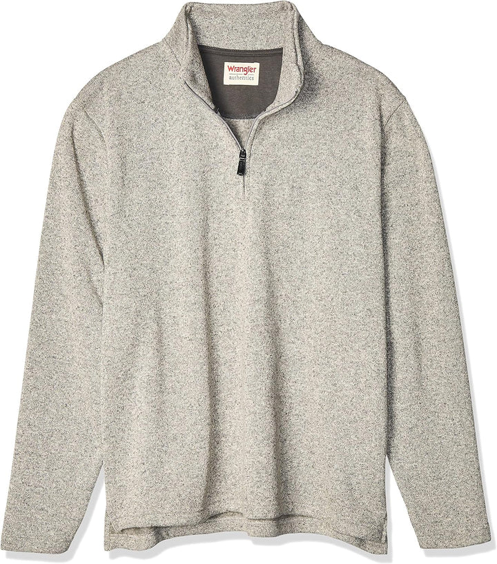Wrangler Authentics Men’s Sweater Fleece Quarter-Zip M Hellgrau, M Hellgrau