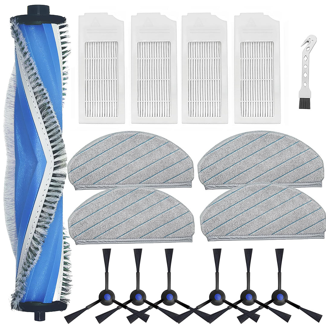 Zubehör Set für ECOVACS DEEBOT N20 Plus, N20, N20 Pro Plus, 1 Rollenbürste, 4 Wischtücher, 4 HEPA-Fi