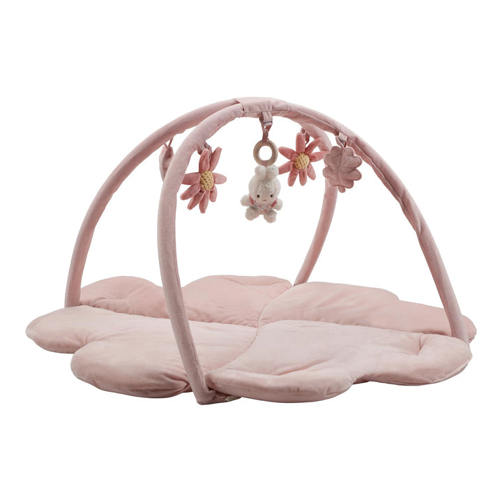 nijntje miffy x Little Dutch Krabbeldecke mit Spielbogen Activity Baby Hase Miffy rosa - Lucky Bloss