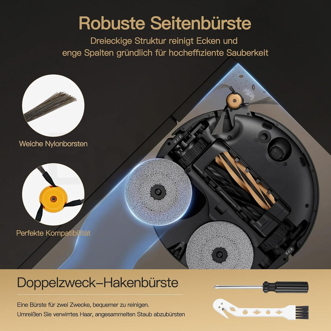 26 Stück Zubehör für Dreame L60 Pro Ultra Saugroboter, 2 Hauptbürsten, 4 Filter, 6 Wischpads, 6 Stau