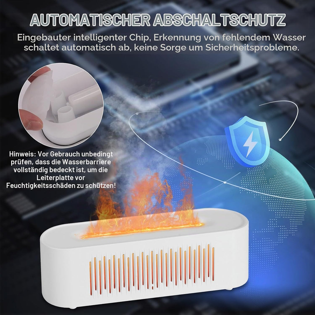 Vulkan Luftbefeuchter Flammen Aroma Diffusor: 260ml Ätherisches Öl Diffuser 7 Farbwechsel-Flammeneff