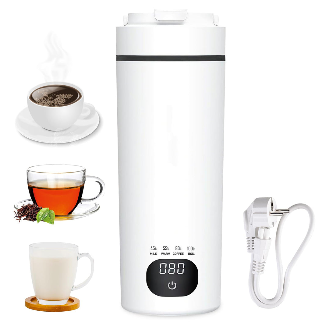 Reisewasserkocher Klein 450ml, Reise Wasserkocher Klein mit 4 Temperaturstufen, Mini Wasserkocher Tr