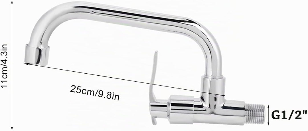 Wasserhahn, G1/2in Küchenarmatur Wandmontage Einzelner Kaltwasserhahn Spüle Wasserhahn für die Küche