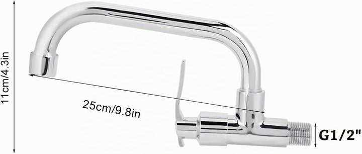 Wasserhahn, G1/2in Küchenarmatur Wandmontage Einzelner Kaltwasserhahn Spüle Wasserhahn für die Küche