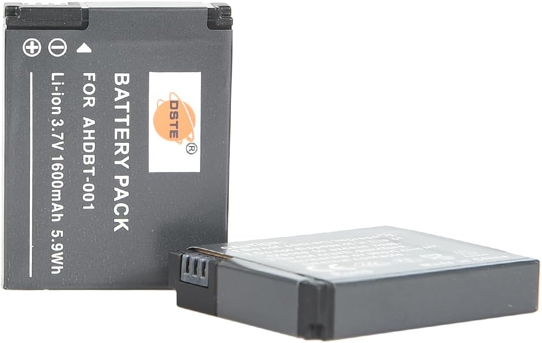 DSTE®（2 Pack） Ersatz Batterie und DC121E Reise Ladegerät Compatible für GoPro AHDBT-001 Hero GoPro H