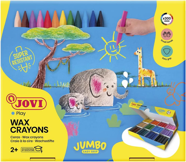 Jovi Wachsmalstifte Triwax, 3-kant Form, geruchlos, leicht auswaschbar, für alle Altersgruppen, 300