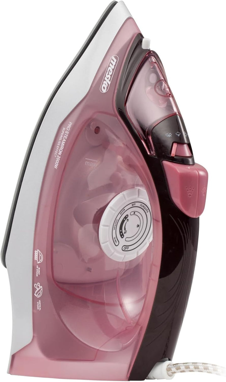 Mesko MS5028 Bügelsohle aus Keramik, 2200 W, pfirsichfarben und weiss, Mehrfarbig, Einheitsgrösse