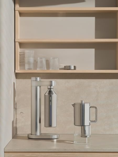 Stelton Brus Wassersprudler Flasche Steel | Edelstahl-Flaschen für Wassersprudler | Wasserflasche, 1