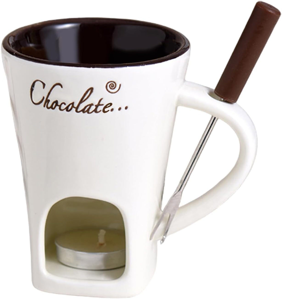 Schokofondue Tasse, 200Ml Tasse Für Schokolade Schmelzen, Schokolade Schmelzen Käsefondue Set Kerami
