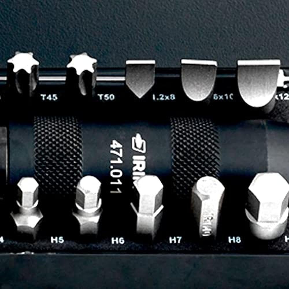 Juego destornillado de impacto 1/2" con adaptador y 18 puntas 5/16", 20 piezas