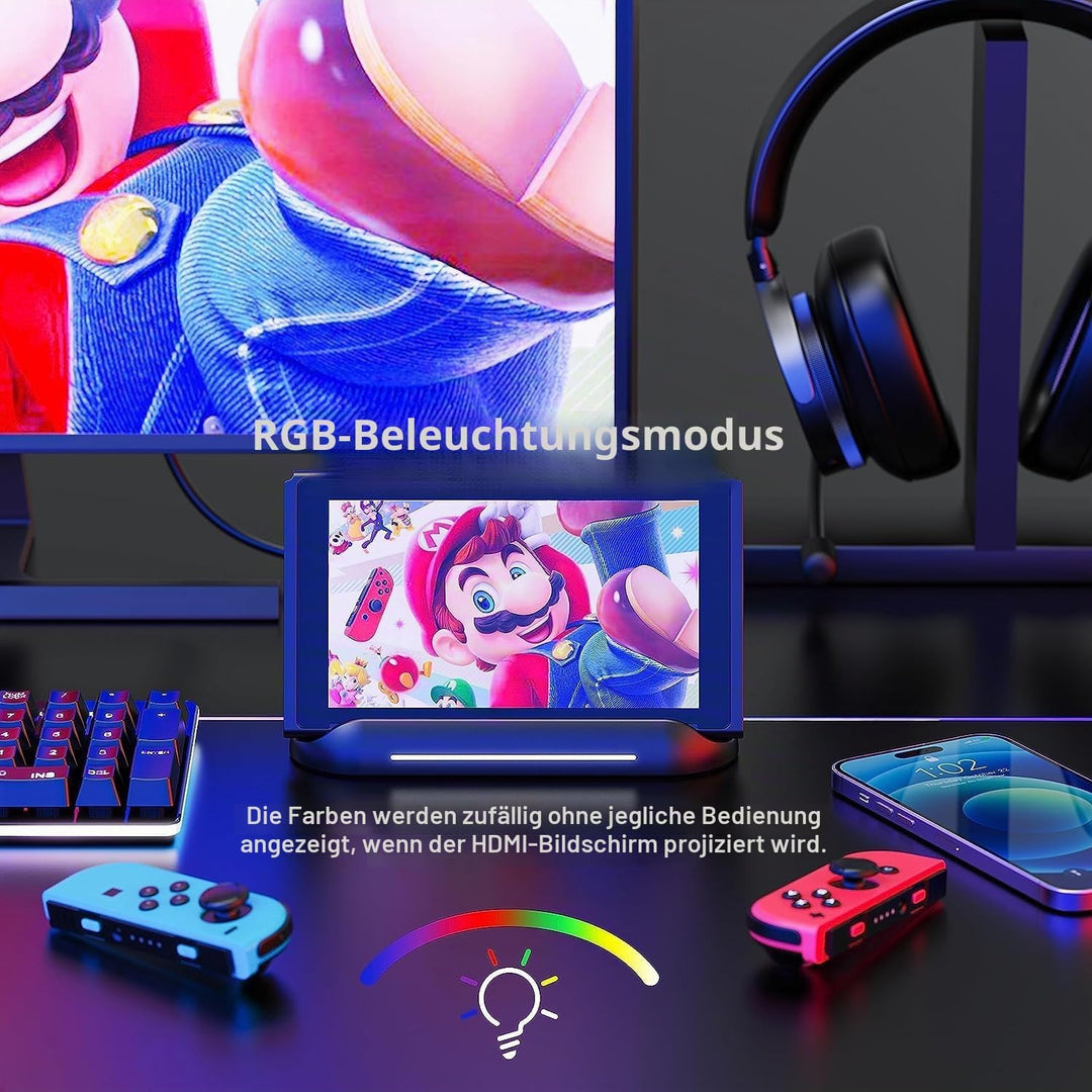 GKEAPZA 5-in-1 TV-Dock Station kompatibel mit Nintendo Switch/OLED – tragbarer HDMI-Dock mit USB 2.0