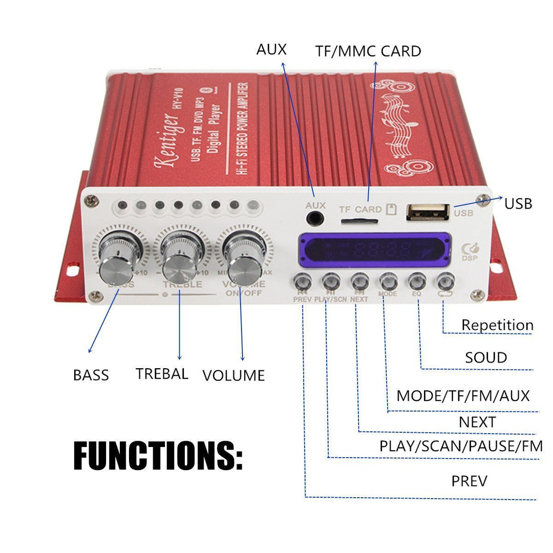 DollaTek Mini Bluetooth Hallo-Fi-Stereo-Audio-AMP Verstärker Bass Booster MP4 12V Unterstützung FM /