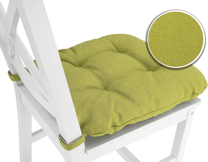 sunnypillow 4er Set Stuhlkissen mit Klettverschluss Masse: 40 (vorne) | 35 (hinten) x 40 x 8 cm Pols