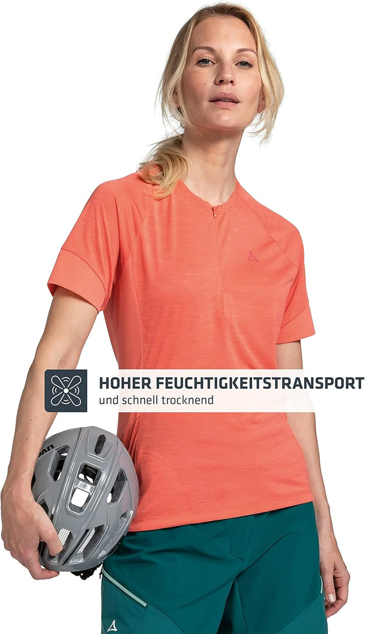 Schöffel Damen Shirt Auvergne L, geruchshemmendes Radtrikot, schnell trocknendes Funktionsshirt mit