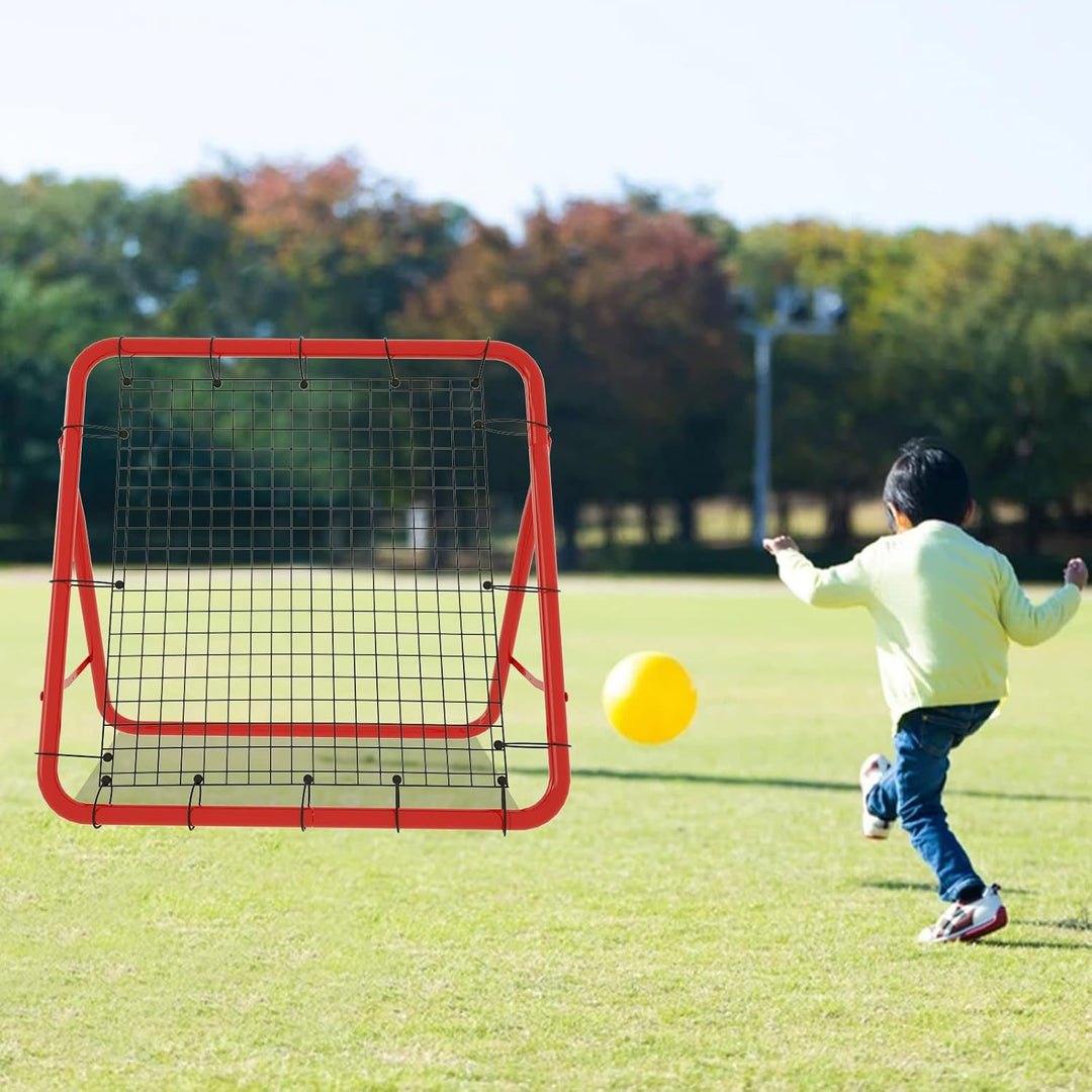 Fussball Rebounder Netz Fussball Tor Rückprallwand Netz Faltbar Kicker Fussballtor, 4 Verstellbare S