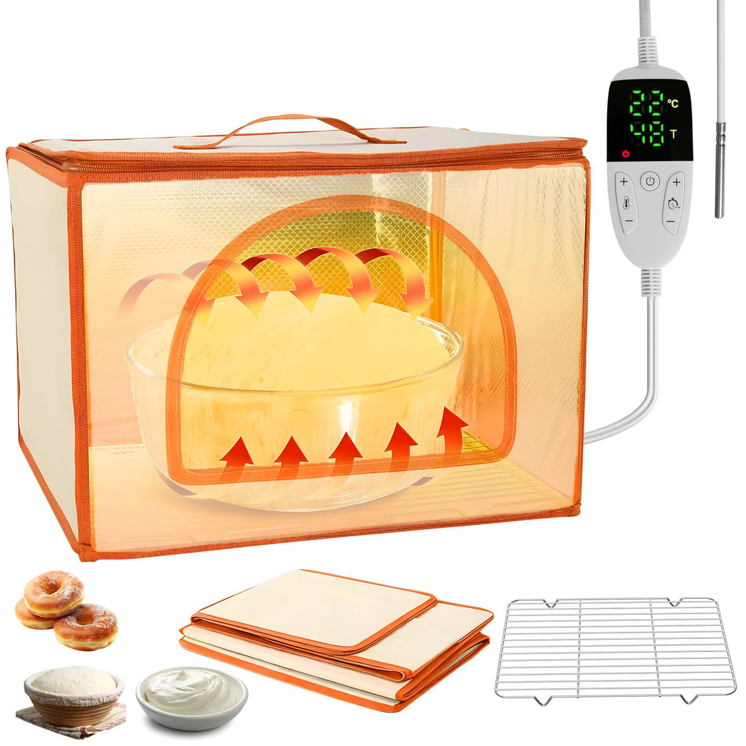 Brot Gärbox Sauerteig, Faltbare Gärbox mit Dreiseitige Oberflächen Heizung Temperaturregelung von 10