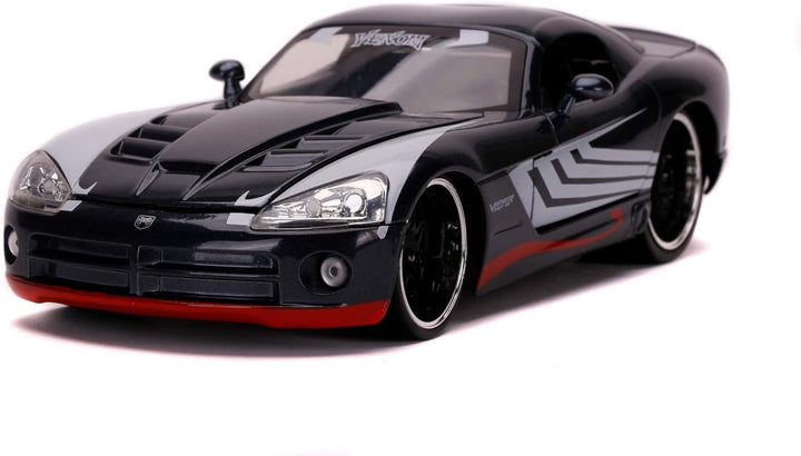 Jada Toys 253225015 Marvel, 2008 Dodge Viper, SRT10, Spielzeugauto, Türen, Kofferraum, Motorhaube zu