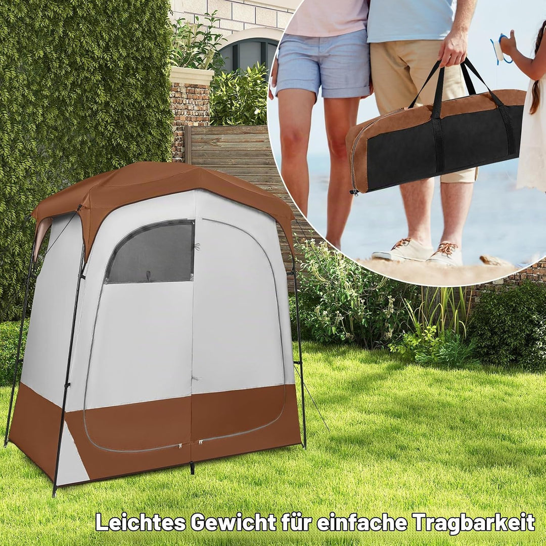 HOMASIS Duschzelt für 2 Personen, tragbares Umkleidezelt für Camping, Toilettenzelt mit Aufbewahrung