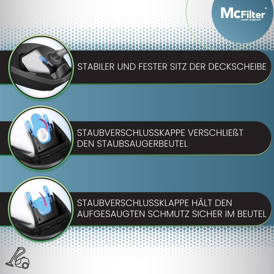 McFilter I 16 Staubsaugerbeutel geeignet für Siemens VSQ5X1230 Q5.0 Staubsauger I 5-lagiger Staubbeu