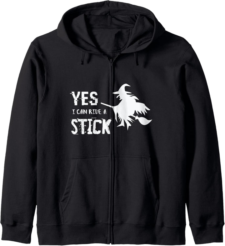 Yes I can ride a stick - Witch Broom Funny Halloween Quote Kapuzenjacke