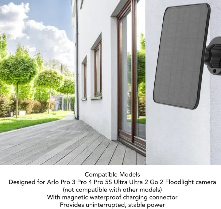 12 W Solarpanel Ladegerät, Netzteil für Arlo Pro 3 Pro 4 Ultra 2 Go 2, 9,8 Fuss/3 M IP65 Wasserdicht