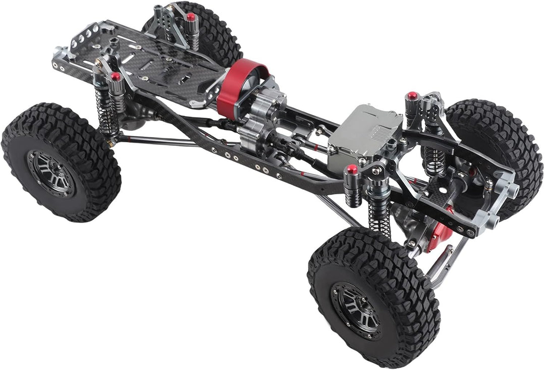 Tonysa RC Auto Rahmen 313mm Radstand RC Frame, RC Crawler Car mit Reifen, Aluminiumlegierung Kohlefa